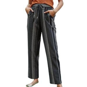 Anthropologie S Women Essential Beach Pants Boho Pull On Embroidered Tavel